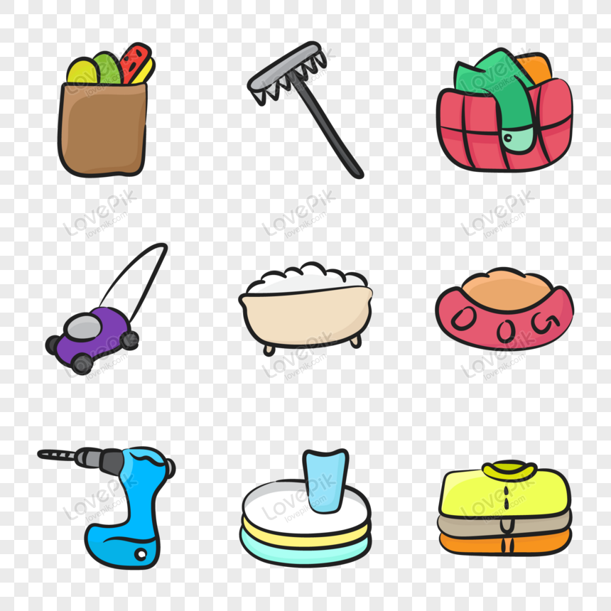 cleaning-chores-linear-icons-set-stock-vector-illustration-of-icon