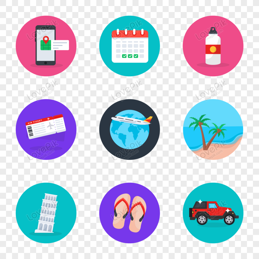 Travel and Tours icons, icon, timetable, mineral water png free download