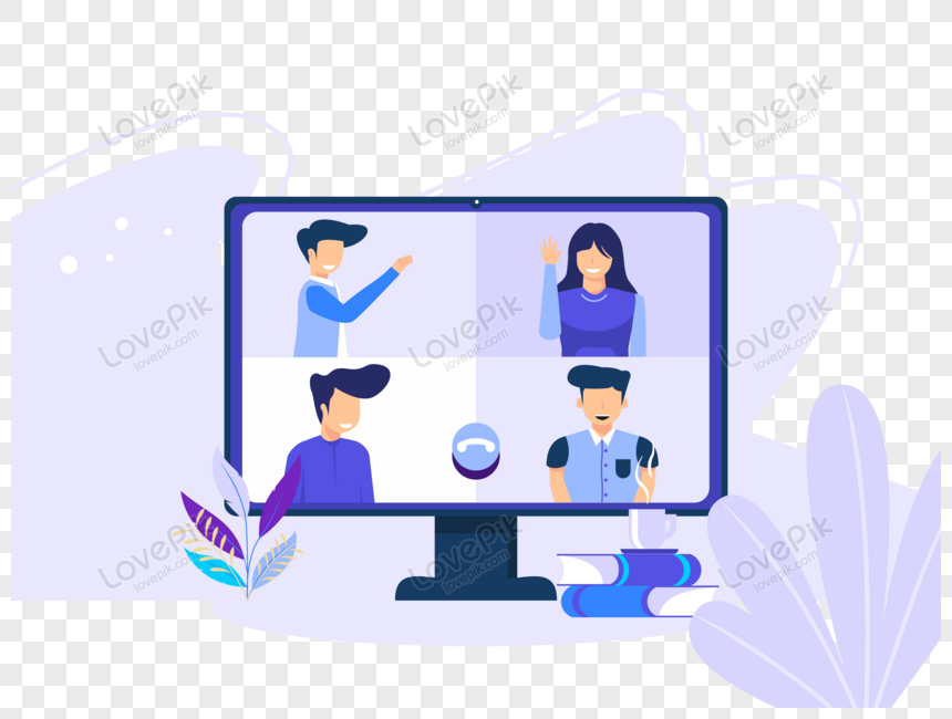 Chat with friends online collective virtual Vector Image