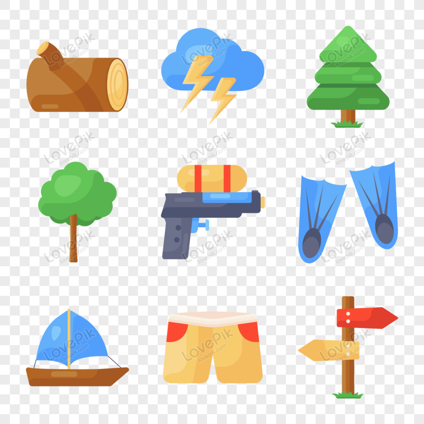 Pack of Travel and Forest Flat Icons, icon, natural tree, forest png image