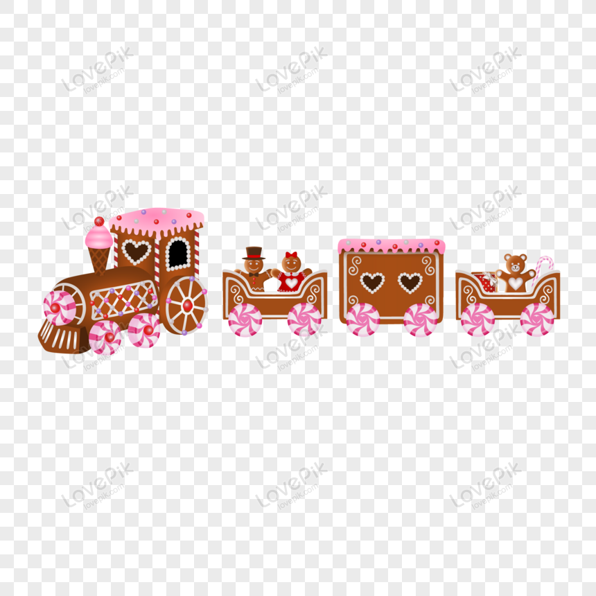 gingerbread train clipart