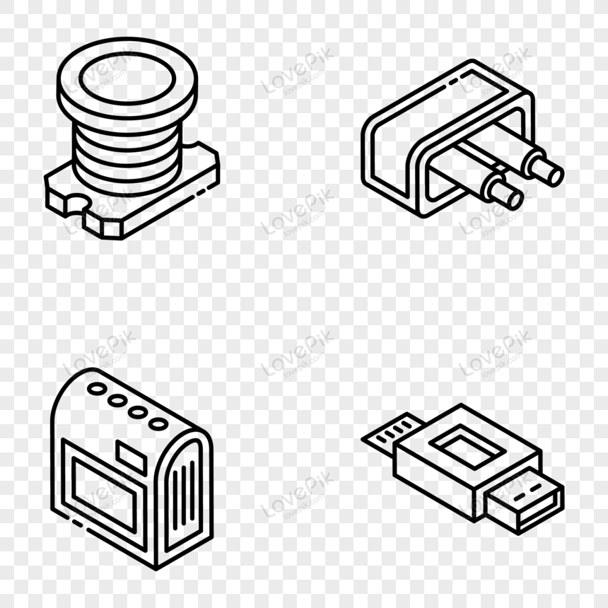 Conjunto Isométrico Componentes Electrónicos Iconos. Colección De  Componentes Eléctricos Ilustraciones svg, vectoriales, clip art vectorizado  libre de derechos. Image 66300681