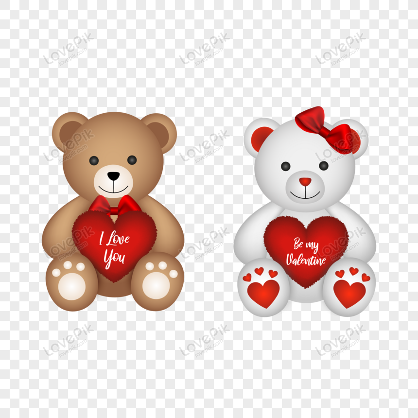 Valentines Day Cartoon Teddy Bears Vector PNG Hd Transparent Image And  Clipart Image For Free Download - Lovepik | 450051894