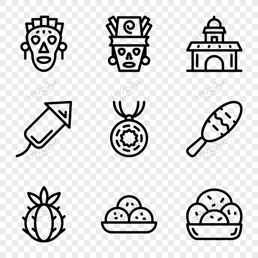 Elementos De Los Iconos De La Cultura Y Las Tradiciones Mexicanas PNG  Imágenes Gratis - Lovepik