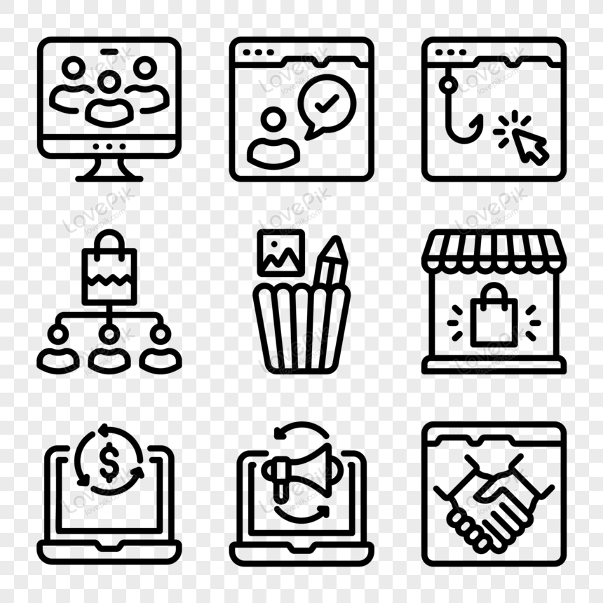 retail business icons clipart