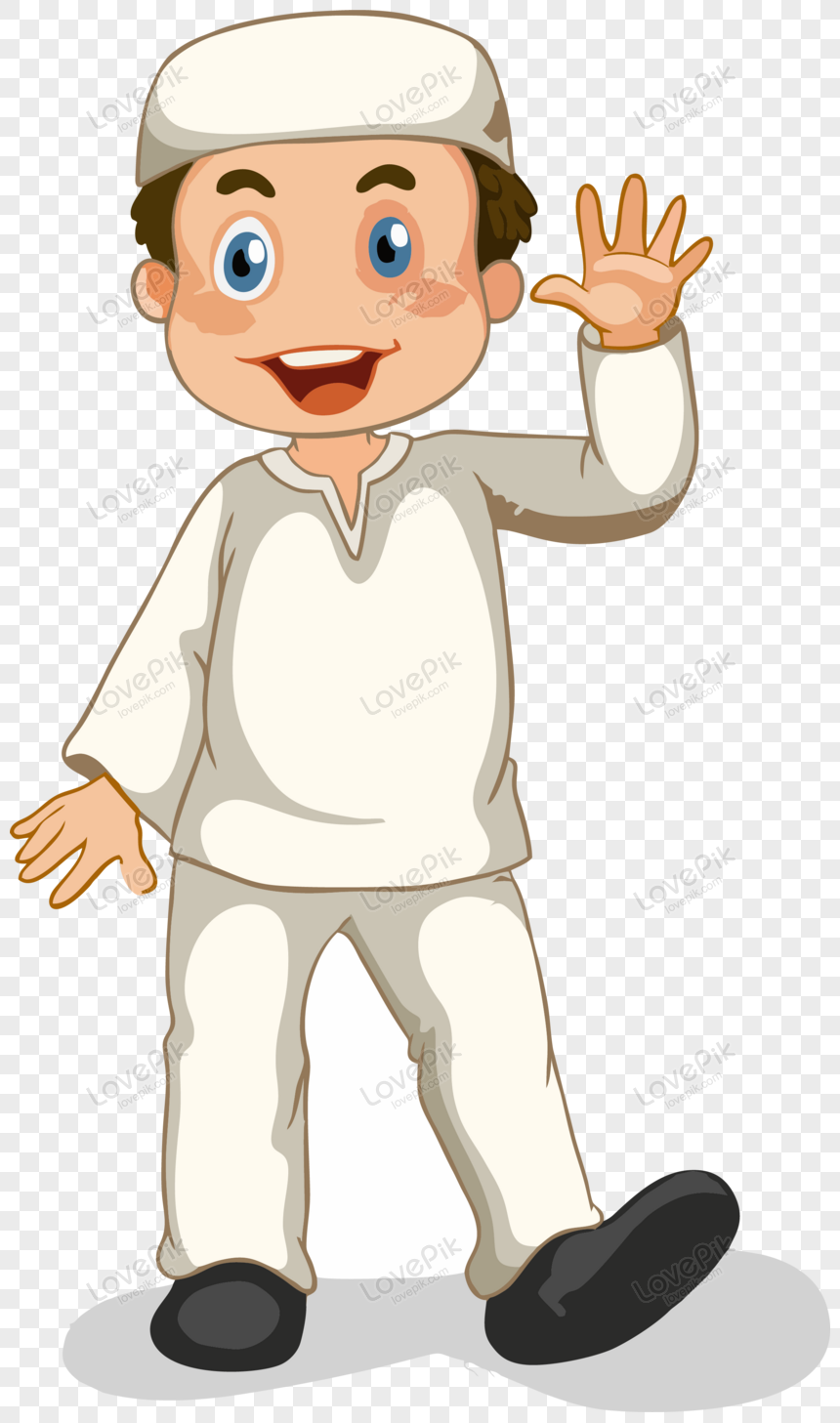 Cheerful And Passionate Muslim Boy Vector Png Image Psd File Free Download Lovepik 450059831