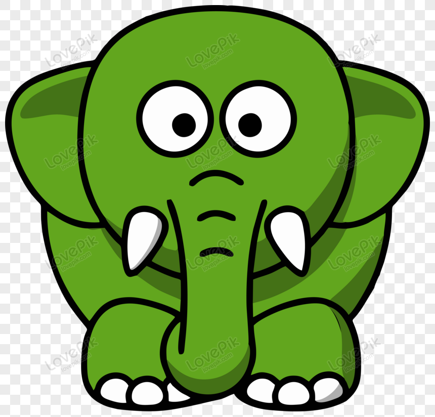Vector De Ilustración De Elefante Lindo Verde Animado PNG Imágenes Gratis -  Lovepik