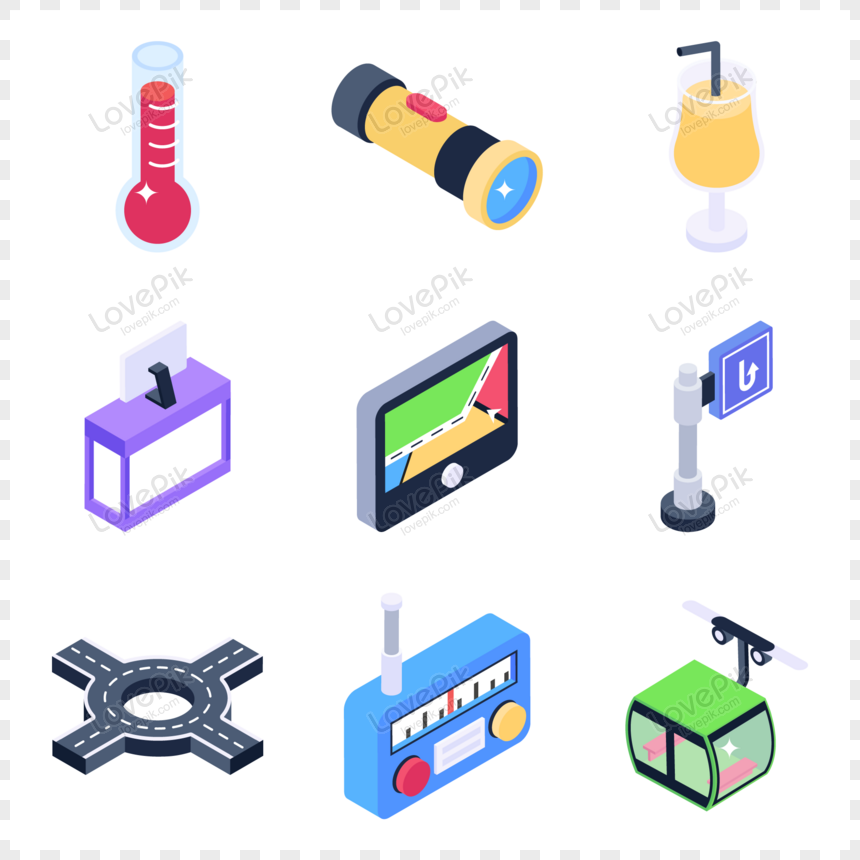 Travel Guide and Hotel Service Elements Icons in Mod, service icon, icon, road png image free download