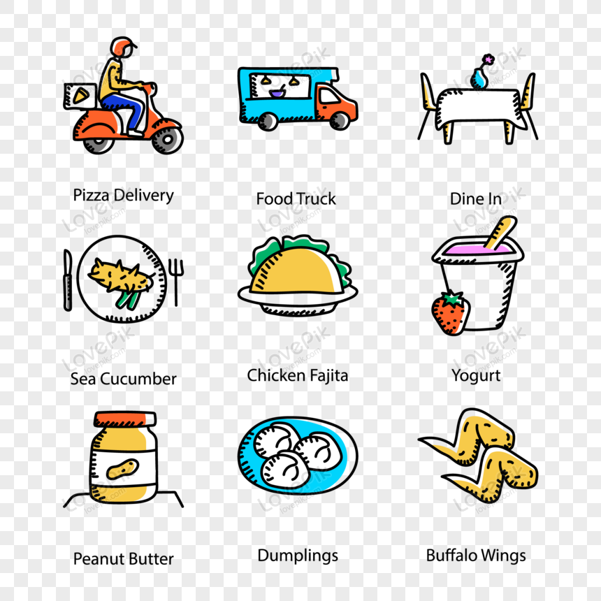 Pack Of Healthy Food Doodle Icons Vector PNG Image Free Download And  Clipart Image For Free Download - Lovepik | 450061971