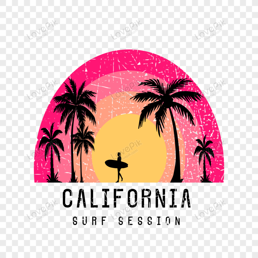 California Surf Session Vector T Shirt Pattern PNG Image Free Download ...