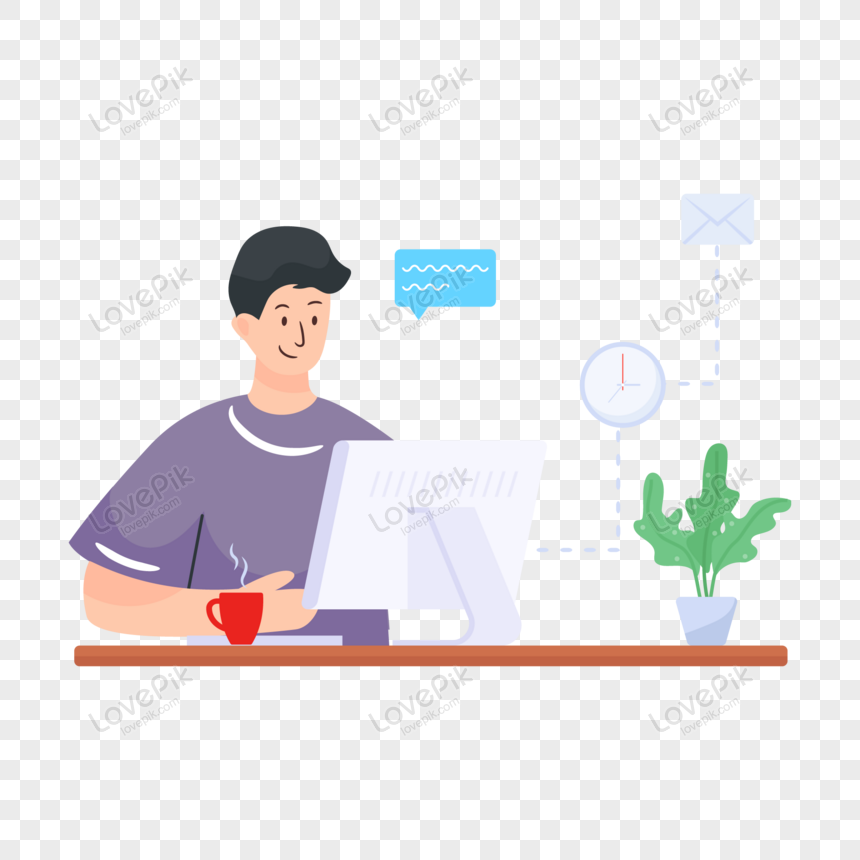 an administration desk in flat illustration vector, administrative office, flat, desk png image free download