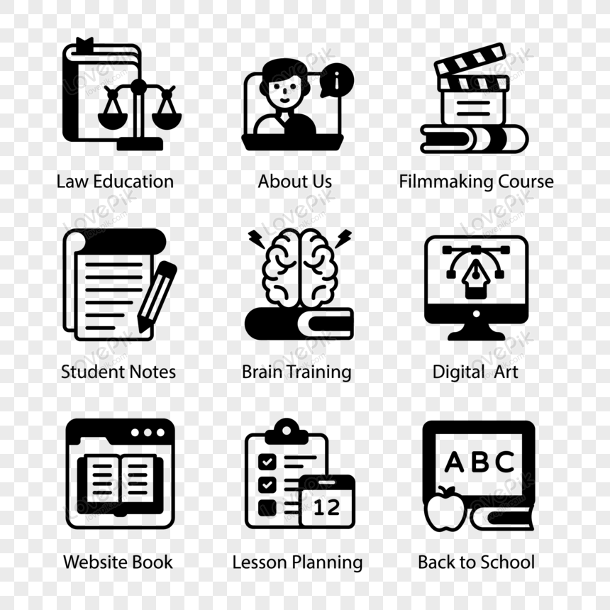 Training course - Free education icons