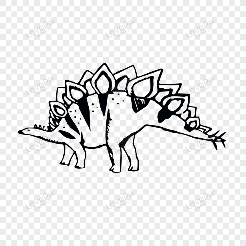 Ilustração de dinossauro fofo estilo de desenho vetorial de