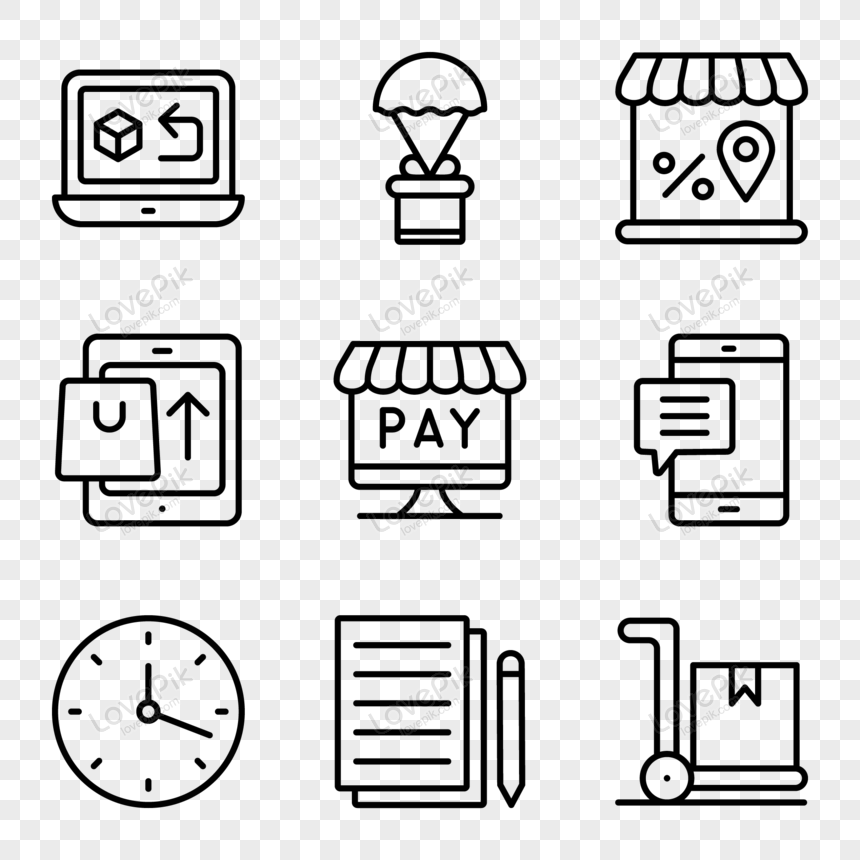 retail business icons clipart