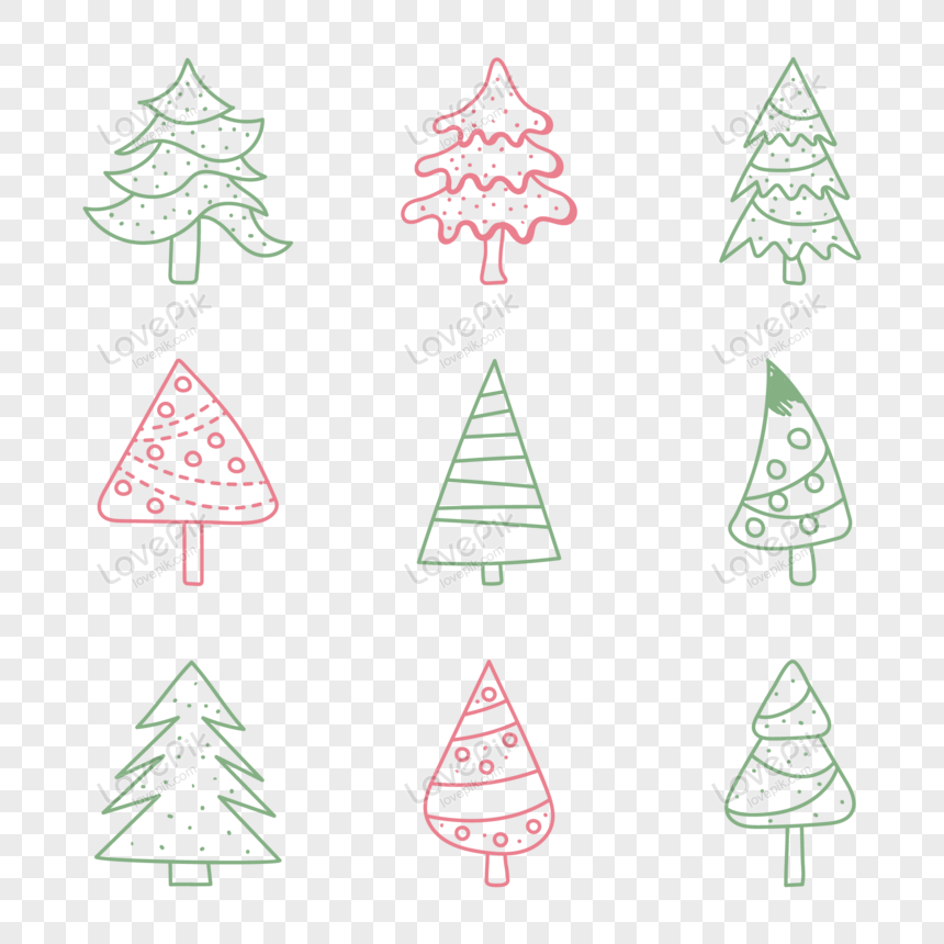 Pack Of Decorative And Christmas Trees Doodle Vector Icons Png Image And Psd File For Free Download Lovepik 450066115