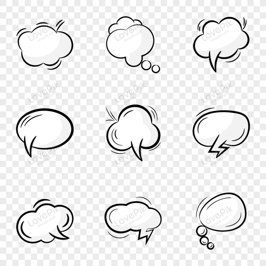 Pack of Speech Bubbles Linear Icons Vector , bubbles, icon, doodle png free download