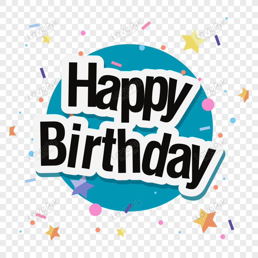 Happy Birthday Ballon Vector Design Images, Happy Birthday Text With Ballons  And Confetti, Happy, Birthday, Text PNG Image For Free Download