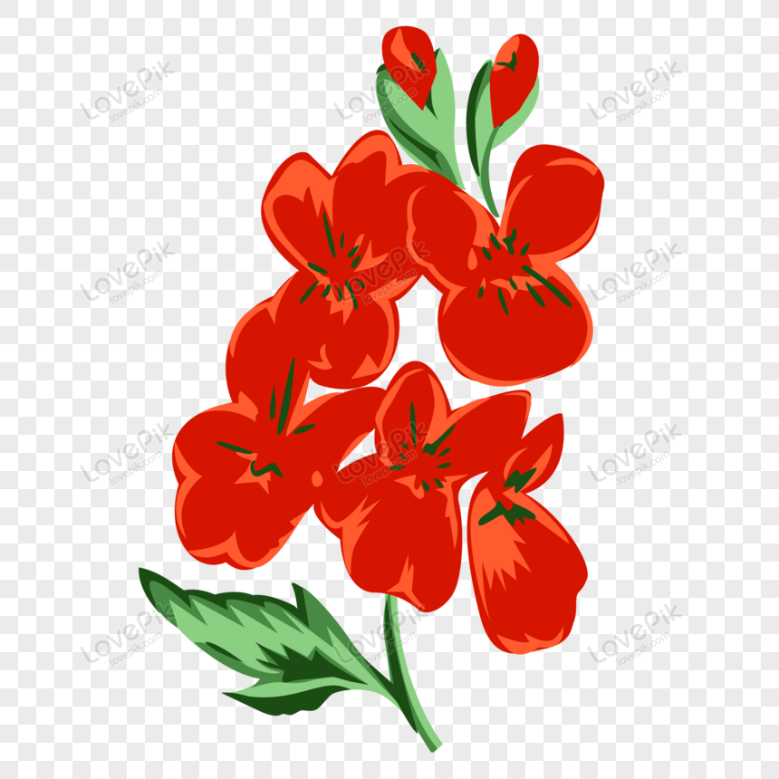 赤い花と緑の葉のベクトルイラストイメージ グラフィックス Id Prf画像フォーマットeps Jp Lovepik Com