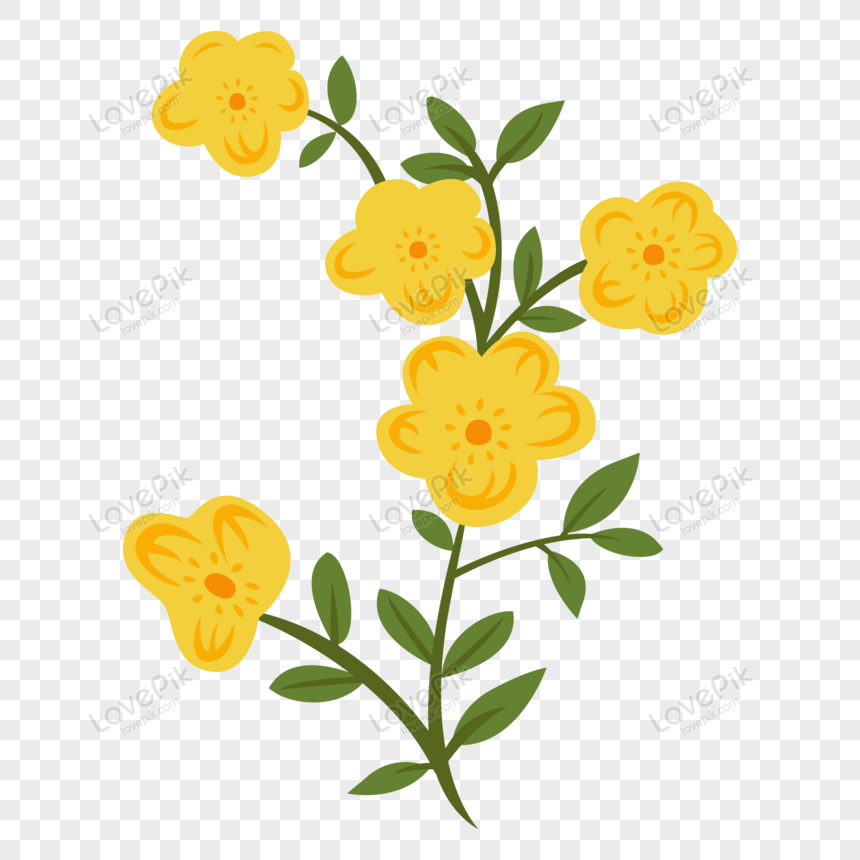 노란색 꽃 그림입니다 Png 일러스트 무료 다운로드 - Lovepik