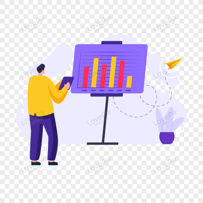 graphical presentation flat vector illustration , retention rate, flat graphic, board png image