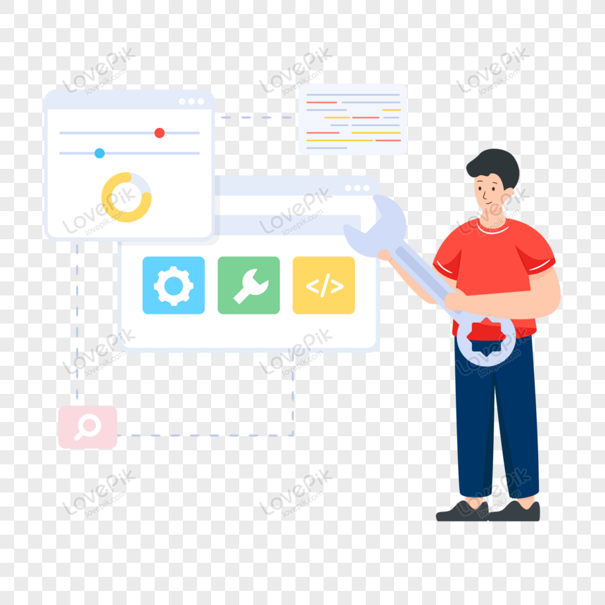 Website setting. Configuration Flat illustration. Site setting.