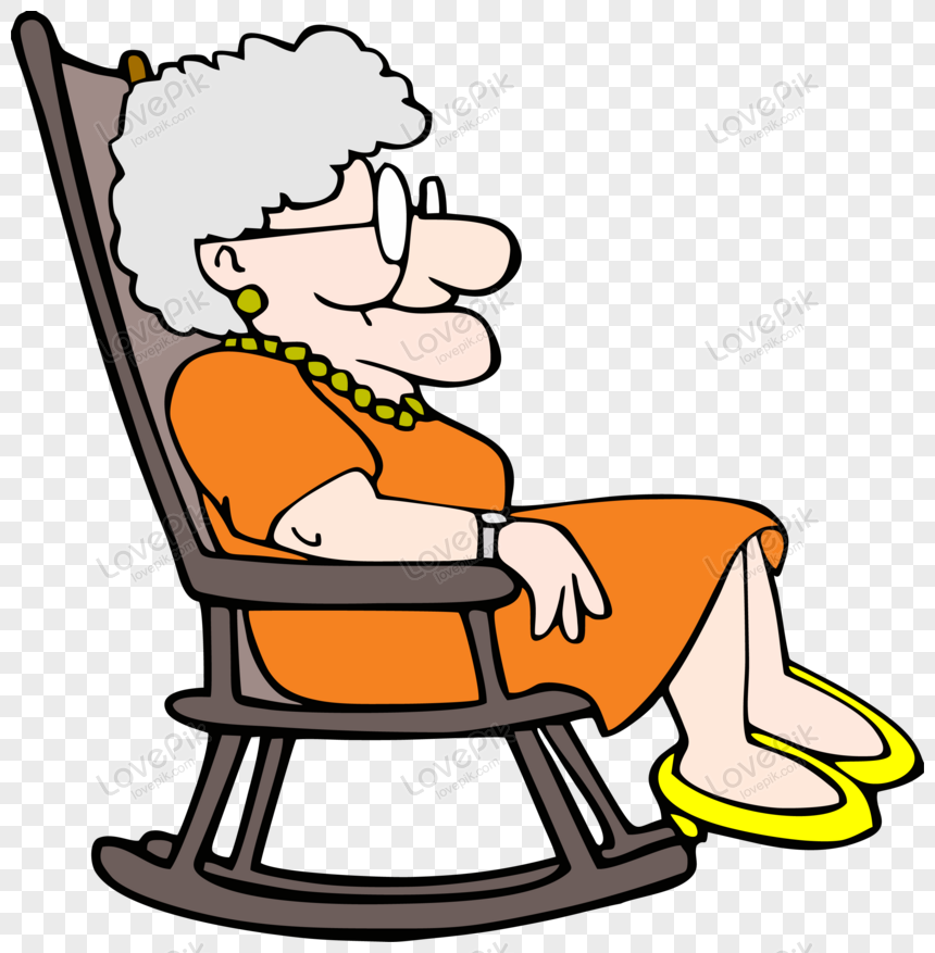 Old Lady Relaxing Vector Illustration PNG Free Download And Clipart Image  For Free Download - Lovepik | 450070833