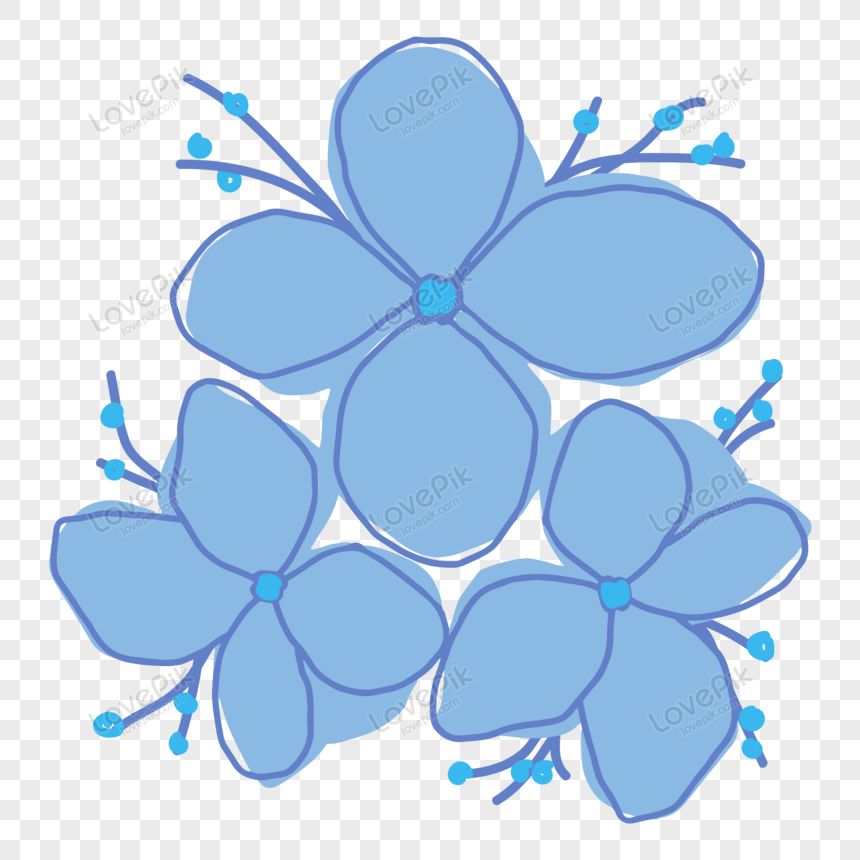Watercolor Illustration Composition Three Blue Flowers Stock Illustration  2312040553 | Shutterstock