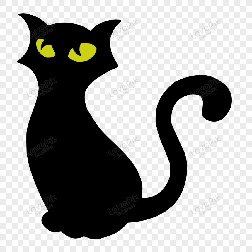 Cartoon Black Cat Vector Illustration PNG White Transparent And Clipart  Image For Free Download - Lovepik | 450071492