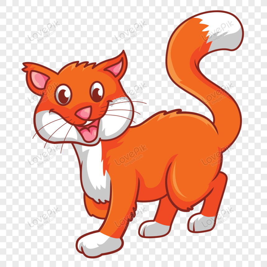 Ilustración De Vector De Gato Naranja De Dibujos Animados PNG Imágenes  Gratis - Lovepik