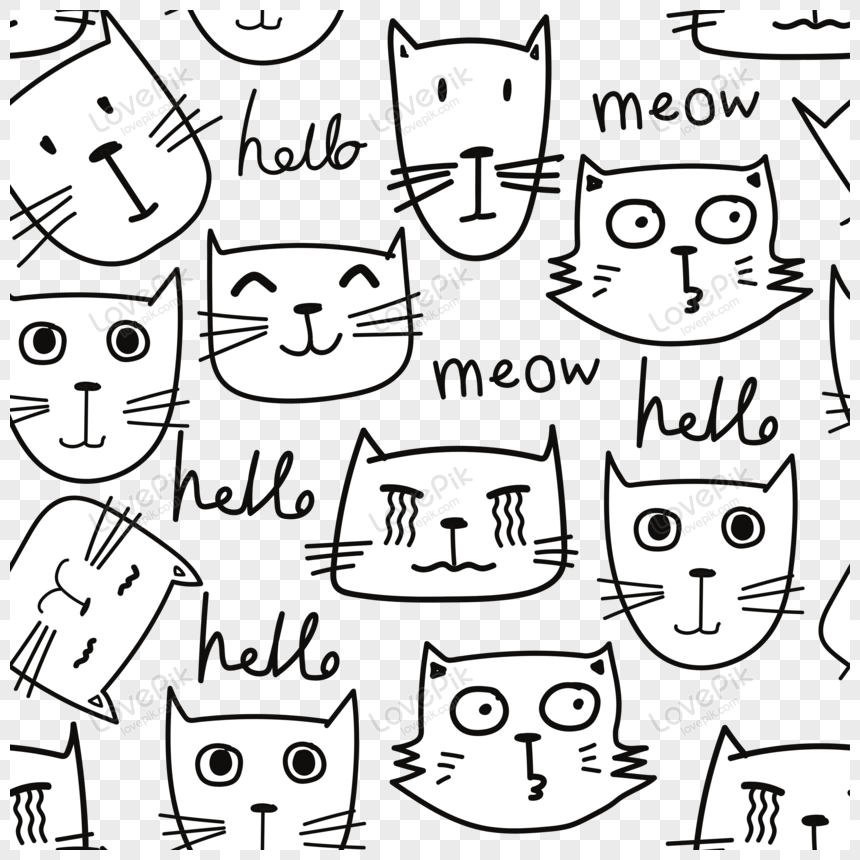 Cartoon Cat Head Vector Illustration PNG White Transparent And Clipart  Image For Free Download - Lovepik | 450071512