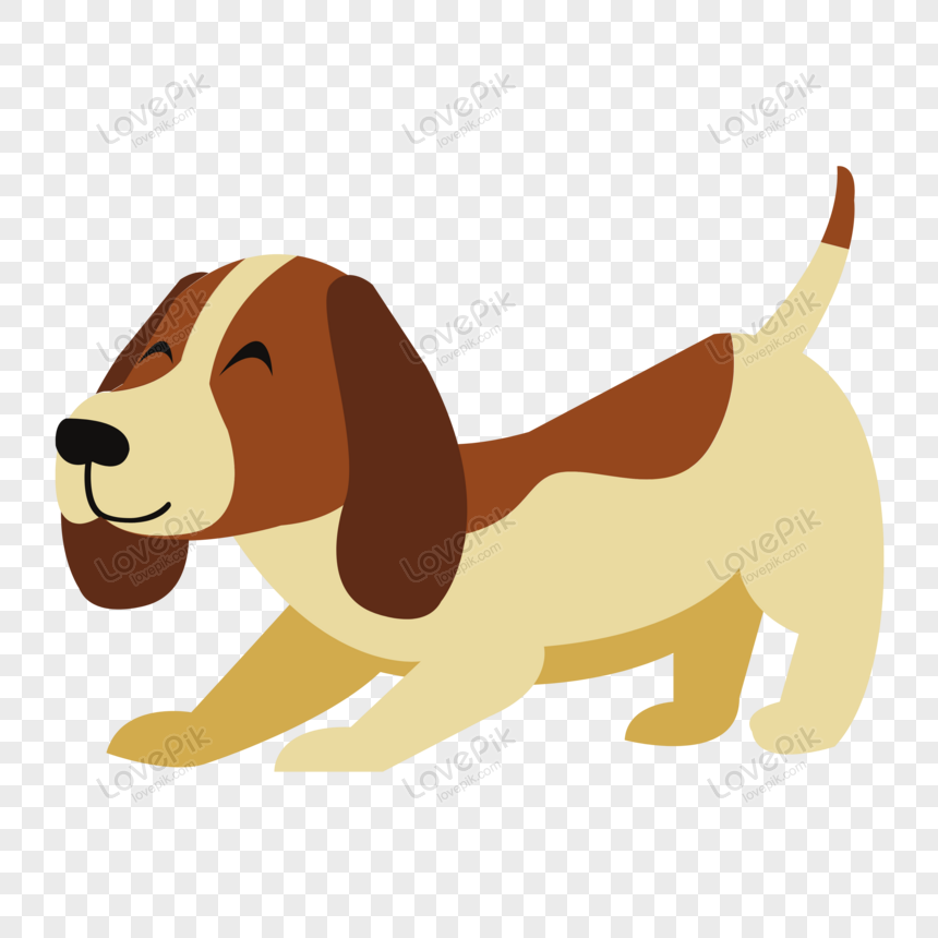 Conjunto de ilustração de desenho animado de cachorro kawaii fofo