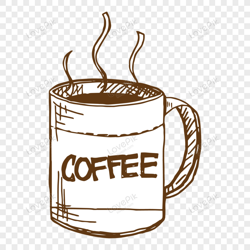 Café taza taza de café, taza, café en taza logo, pintado, sencillo, mano  png