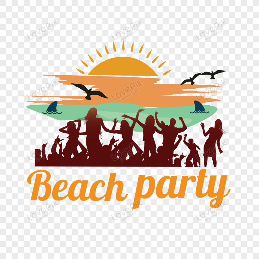 beach party background clipart free