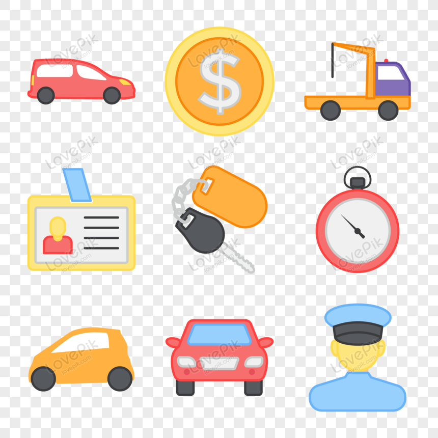 Pack of Tour Flat Icons, icon, keychain, stopwatch png image free download