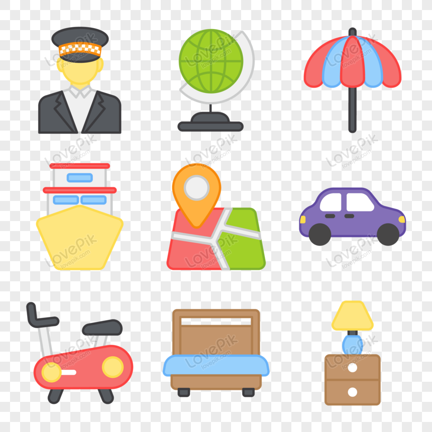 Pack of Road Trip Flat Icons, icon, planet, road png white transparent