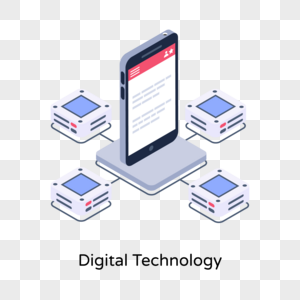 Digital technology isometric illustration is easy to use and dow free png