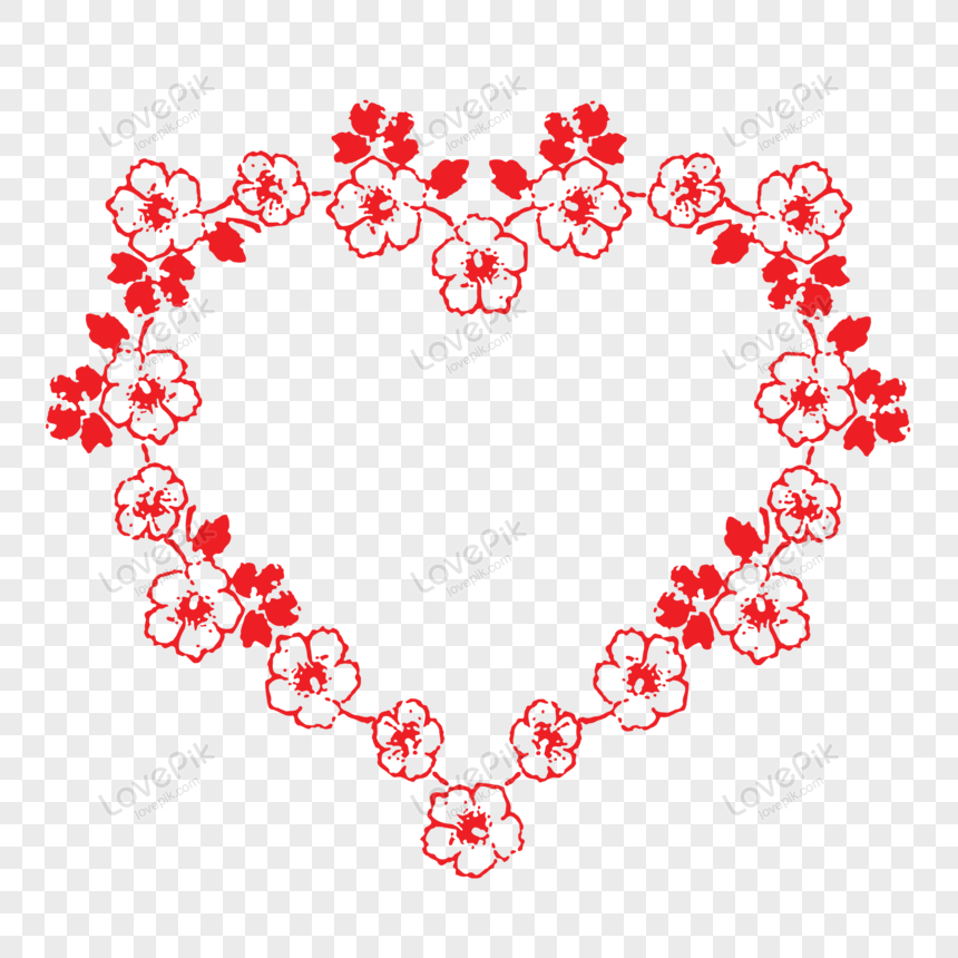 Flores Rojas Con Corazón En Forma PNG Imágenes Gratis - Lovepik