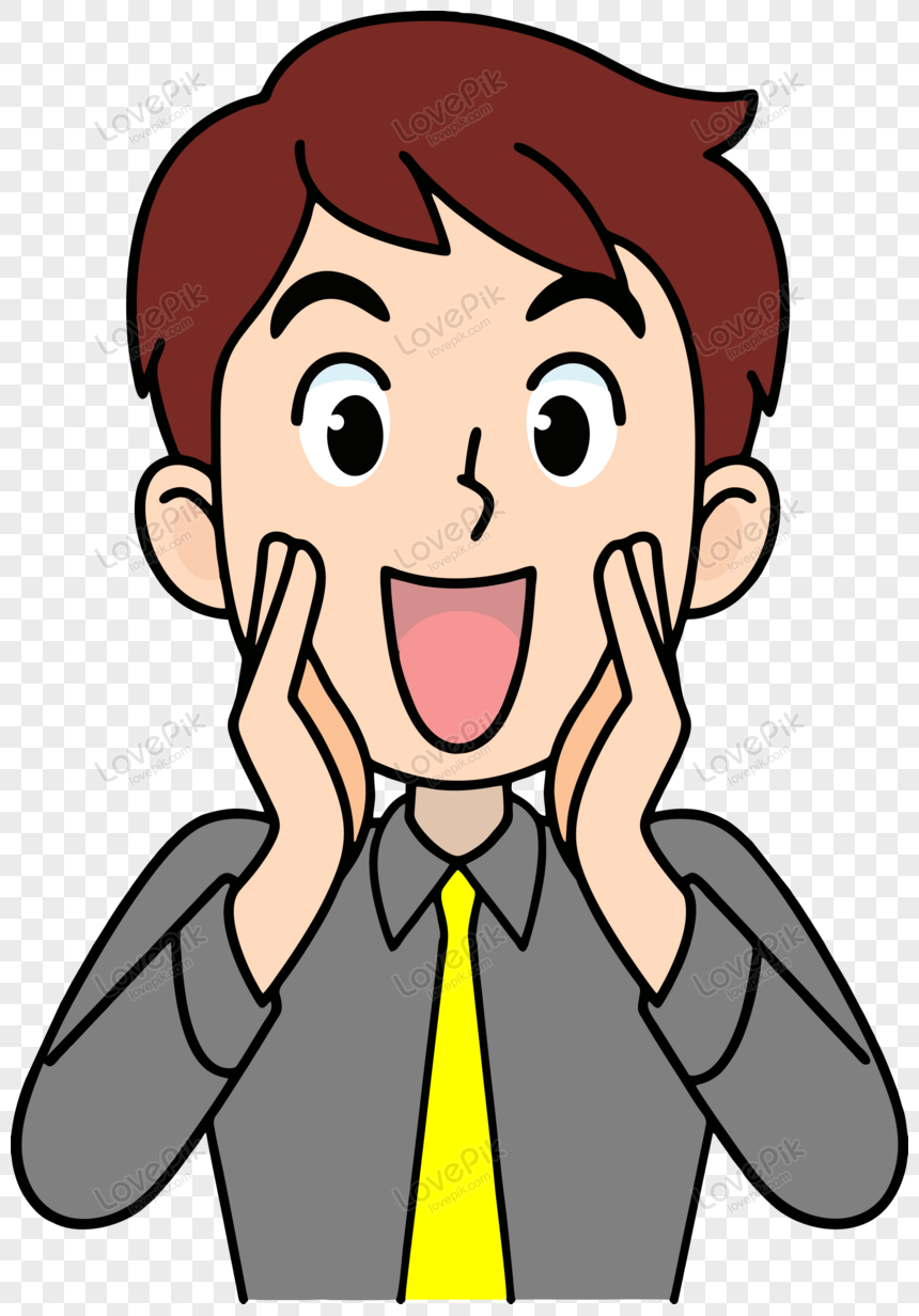 excited man clipart