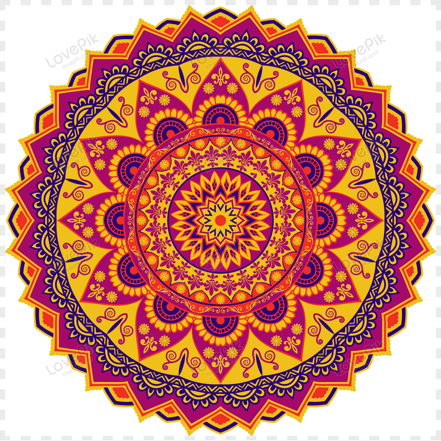 Colori Brillanti Mandala Design Per La Stampa EPS Immagine Gratis