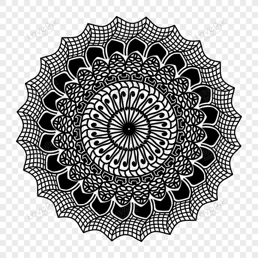Decorative Black Mandala Background Free PNG And Clipart Image For Free ...