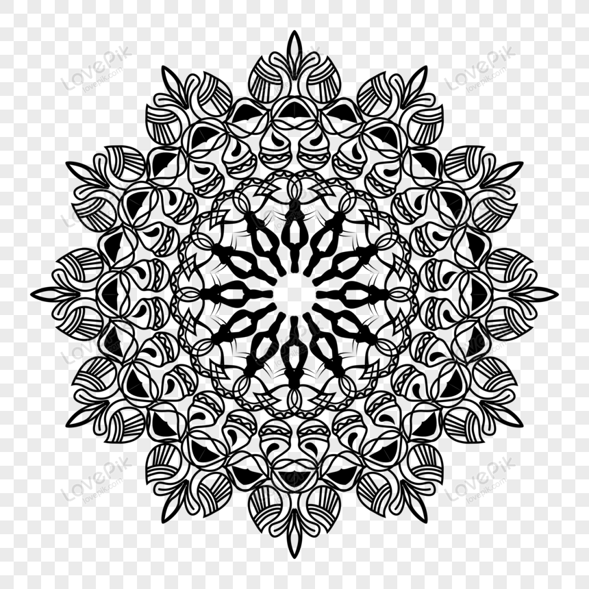 Decorative Black Mandala Background, Background Decoration, Shapes, Art ...