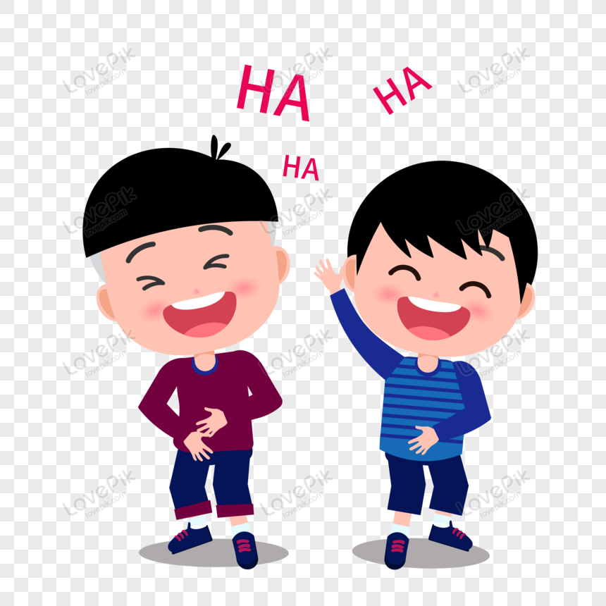 Cartoon Two Cute Boys Laughing And Having Fun PNG Transparent Image And  Clipart Image For Free Download - Lovepik | 450087387