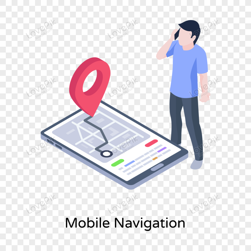 finding online destination illustration of mobile , gps, destination, person png transparent background