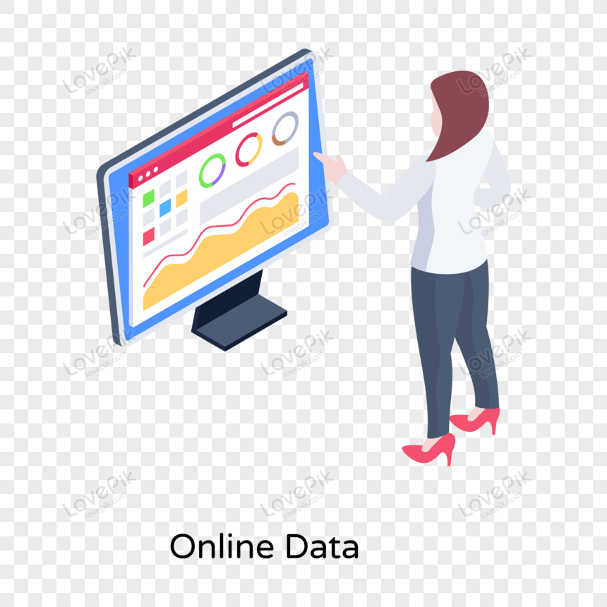 Online Data Illustration With Pixel Perfect Graphics PNG White ...