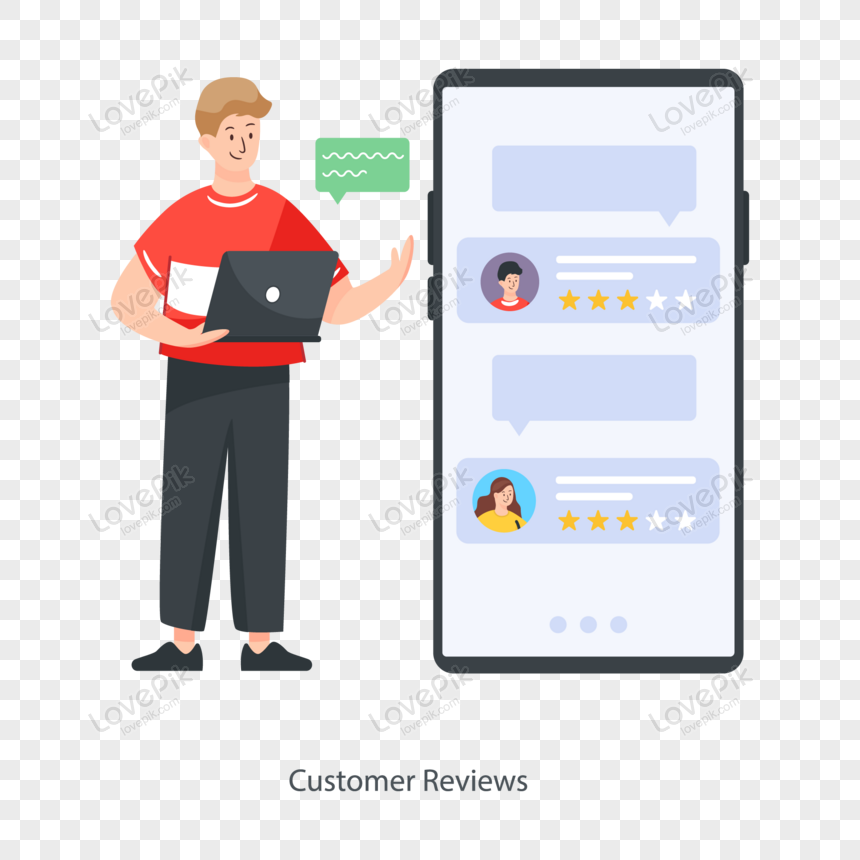 customer reviews in flat illustration , feedback, flat, mobile png transparent image
