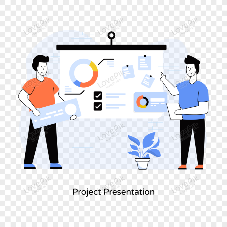 flat project presentation illustration designed in a trendy , flat design, board, person png hd transparent image