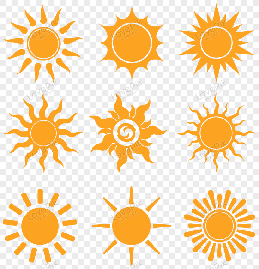 Orange Sun Silhouette Clipart