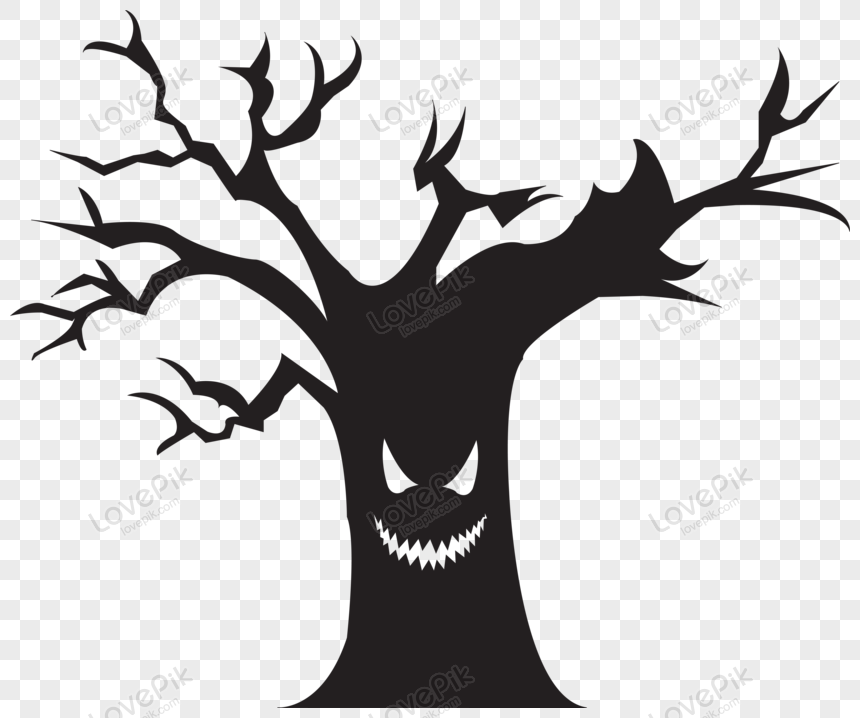 halloween tree vector silhouette vector , tree, halloween images clipart, cameo lighting png transparent image