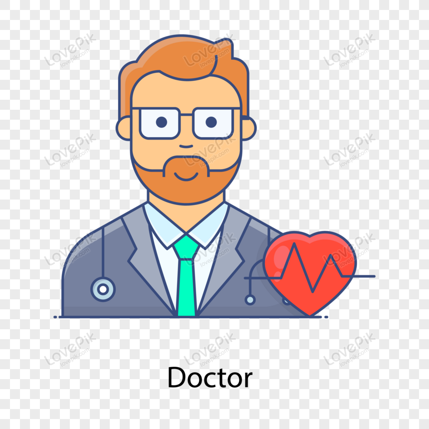 Gambar Sebuah Dokter Avatar Profesional Kesehatan Vector Garis Luar ...