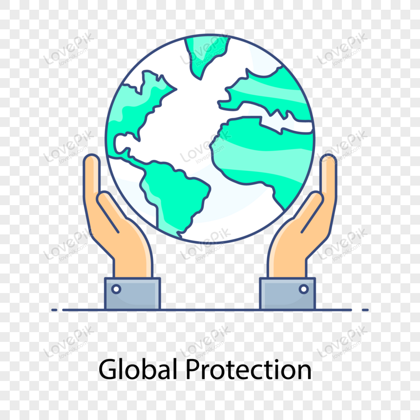 hands holding globe clipart icons